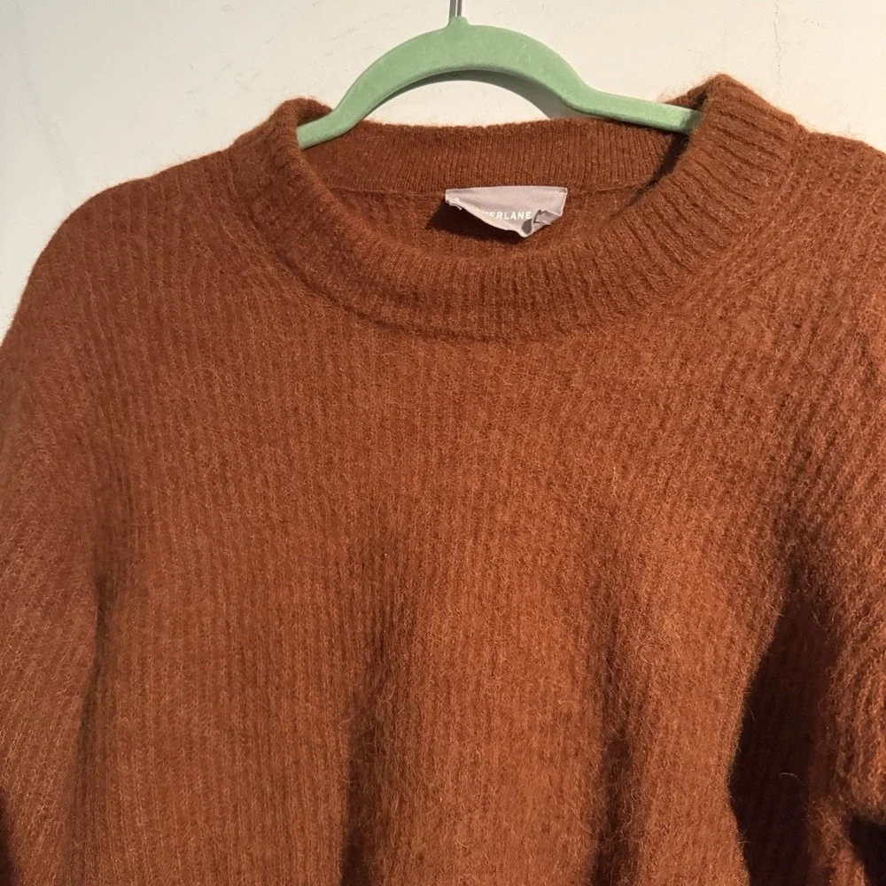 Everlane Alpaca Blend Sweater Medium Rust Brown Quiet Luxury Parisian Soft Girl - Picture 2 of 5